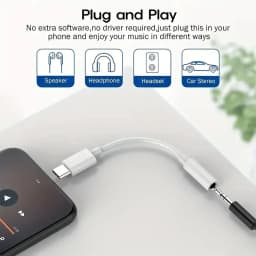 USB Type-C to 3.5mm Headphone Adapter, Universal Digital Chip USB C to Aux Cable for IPhone 15 16 Samsung Galaxy S22 S21 S20