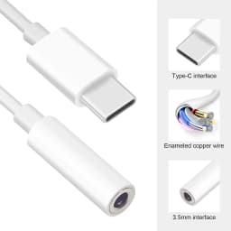 USB Type-C to 3.5mm Headphone Adapter, Universal Digital Chip USB C to Aux Cable for IPhone 15 16 Samsung Galaxy S22 S21 S20
