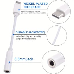 USB Type-C to 3.5mm Headphone Adapter, Universal Digital Chip USB C to Aux Cable for IPhone 15 16 Samsung Galaxy S22 S21 S20