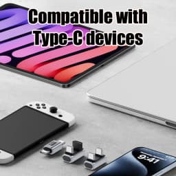 U Shape PD240W USB C Adapter 8K@60Hz 80Gbps 180 Degree USB C Female to Male Adapter Connector for Thunderbolt 4/3 Switch Laptop