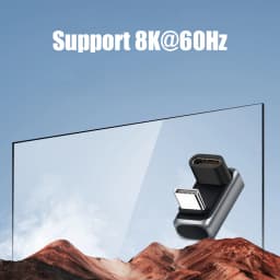 U Shape PD240W USB C Adapter 8K@60Hz 80Gbps 180 Degree USB C Female to Male Adapter Connector for Thunderbolt 4/3 Switch Laptop