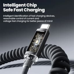 120W Car Spring Data Cable Retractable USB C To Type C Fast Charging Cable for iphone 15 16 Samsung Xiaomi USB Type C Cable