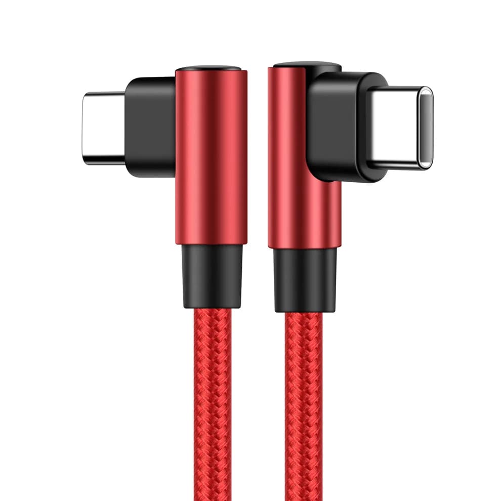 90 Degree Elbow Type-c Cables 20V 3A 60W PD Fast Charging USB C To Type C Nylon Braided Cable 0.2m 0.5m 1m 2m 3m