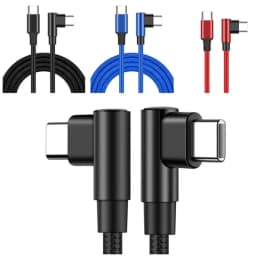 90 Degree Elbow Type-c Cables 20V 3A 60W PD Fast Charging USB C To Type C Nylon Braided Cable 0.2m 0.5m 1m 2m 3m