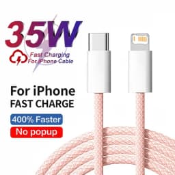 35W Braided Fast Charge PD Cable For iPhone 13 14 Pro Max 11 12 mini X XR XS Max 7 8 Plus Quick Charging USB-C Data Cables 1m 2m