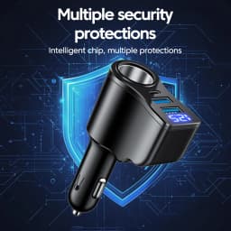 3.1A Digital Car Charger Dual USB 5V/3.1A + Type-C PD5v/3A + 90wCar Plug Fast Charging Phone Adapter For Cellphones Quick Charge