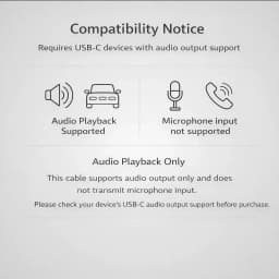 USB C to 3.5mm AUX Audio Cable with Built-in DAC, Type-C to AUX Jack Adapter, Audio Output for USB-C Phones, Car AUX,Speakers