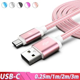 USB Cable Type C 2M Fast Charge Data Charger For Xiaomi Poco X3 Pro M3 F3 F2 Realme Gt 5g 8 Pro X7 Narzo 30 Oppo Find X3 Pro Neo