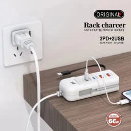 66W USB Type C 4 Ports Fast Charging Power Socket PD USB Chargers Hub Adapter EU/US/UK Plug Extension Type C Cable Socket Outlet