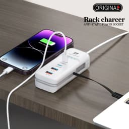 66W USB Type C 4 Ports Fast Charging Power Socket PD USB Chargers Hub Adapter EU/US/UK Plug Extension Type C Cable Socket Outlet
