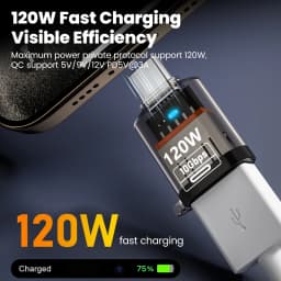 NNBILI 120W USB3.2 Gen2 OTG Adapter Female to USB-C Male Fast Charge Data Sync for IPhone16 15 Pro Max Samsung iPad Laptop PC