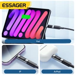 Essager USB C Display OTG Adapter PD 30W Fast Charging Type-C Female To Lightning Male Connector For iPhone 15 14 13 Converter