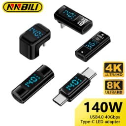 NNBILI PD 140W USB C 90 Degree Right Angle U Shape Type C Adapter 40Gbps Data Transfer USB4.0 8K 60Hz Video for Thunderbolt 3/4