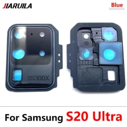 New For Samsung S20 Ultra S20 Fe S20 Plus S20 Repair Replace Back Camera Glass Lens Cover with Frame Holder Replacement Part