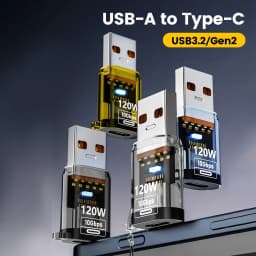 120W Type C To USB 3.2 OTG Adapter USB Female To Type C Male Fast Charging Converter For iphone 15 16 Xiaomi Tablet USB C OTG