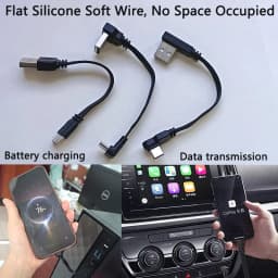 1PC USB A to Type-C Fast Charging Data Cable Straight/Up/Down/Left/Right Angled Flat Silicone Soft Wire 10-100cm