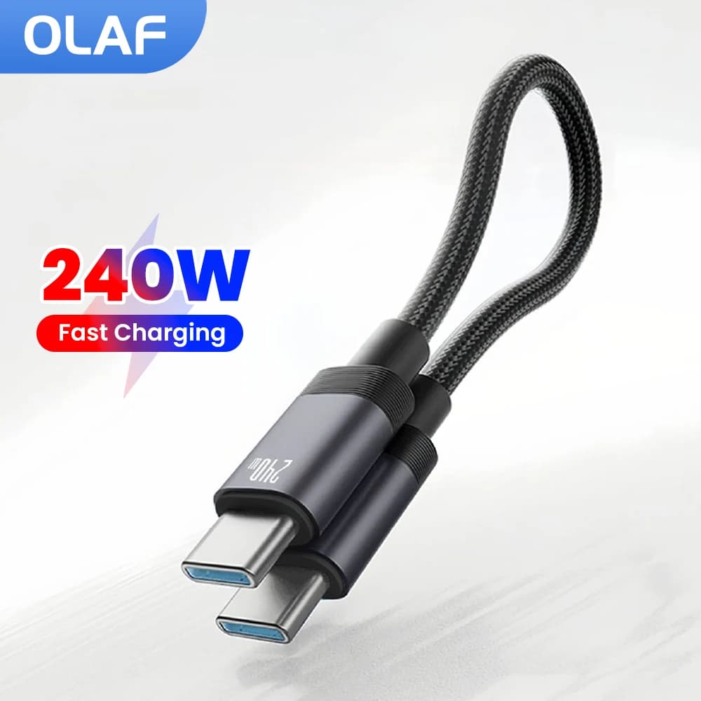 PD 3.1 240W Type C To Type C Cable 15CM 20CM Short Cable Fast Charging For iPhone 15 16 17 Samsung Laptops iPad Power Bank USB C