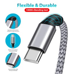 60W 1m/2m/3m/5m Dual-head Type-C Fast Charging Data Cable Mobile Phone Accessories Data Transmission for Samsung Huawei Millet