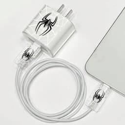 Cartoon Spider Soft Silicone Charger Case for IPhone 15 14 13 Apple 18/20W Charger Head Protective Sleeve Cable Head Clear Cover