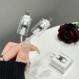 Cartoon Spider Soft Silicone Charger Case for IPhone 15 14 13 Apple 18/20W Charger Head Protective Sleeve Cable Head Clear Cover