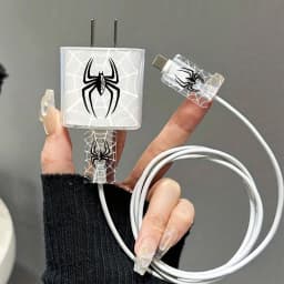 Cartoon Spider Soft Silicone Charger Case for IPhone 15 14 13 Apple 18/20W Charger Head Protective Sleeve Cable Head Clear Cover