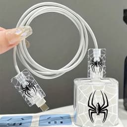 Cartoon Spider Soft Silicone Charger Case for IPhone 15 14 13 Apple 18/20W Charger Head Protective Sleeve Cable Head Clear Cover