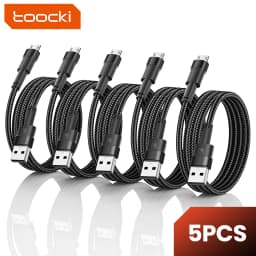 Toocki 5PCS 2.4A Micro USB Cable Fast Charging For Huawei Xiaomi Samsung Realme OPPO Android Phones USB Micro Charge Data Cord