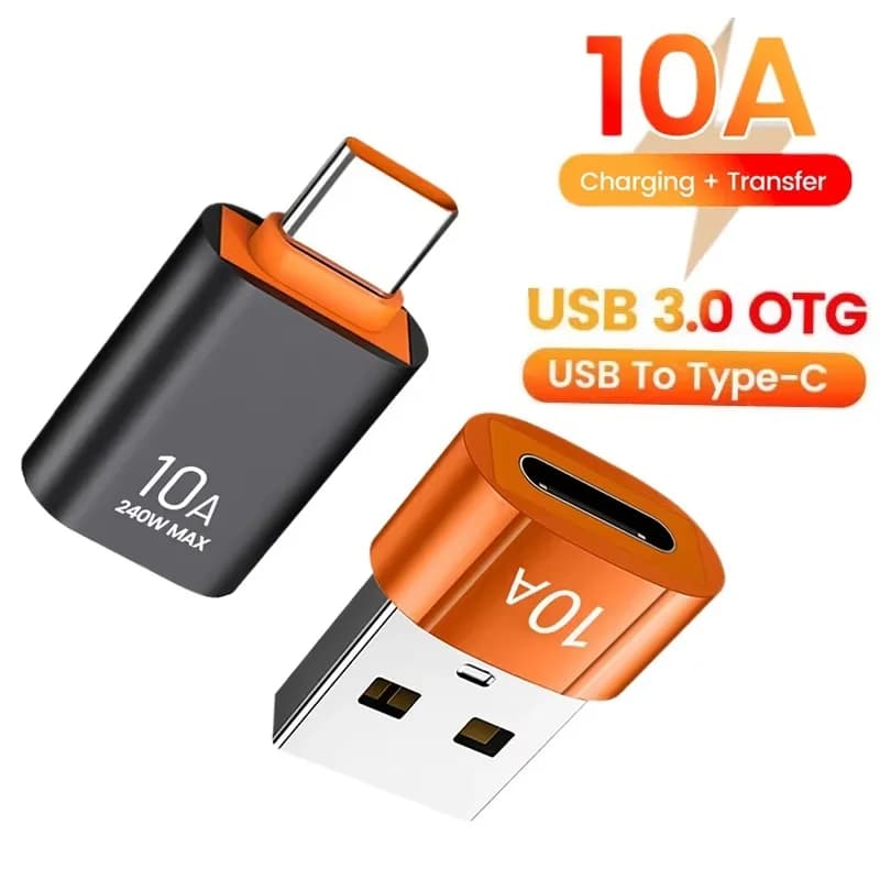 10A USB Type C To USB A Adapter USB Female to Type C Male Converter USB to Type C OTG Connector For Macbook iPad Huawei Xiaomi