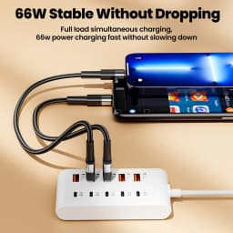 10 Ports USB Charger 5USB+5PD Power Strip Multi Port Type C Wall Charger With 1M Cable For iPhone Samsung Xiaomi QC3.0 Adapter