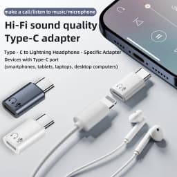 Elough Type-c to Lightning Headphone Audio Adapter USB-C Converter for Iphone 15, 16 Samsung, Xiaomi, Huawei, Headphone Adapter