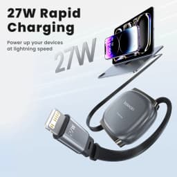 Toocki USB C Retractable Cable For iphone 14 13 12 iPad 27W Mini Size TPE Type-C To Lighting Magnetic Slot Data Cord