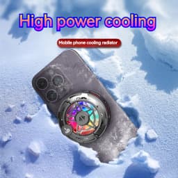 2IN1 Universal Portable Magnetic Clip Semiconductor Phone Cooler Digital Display RGB Light Cooling Fan for Iphone Samsung Xiaomi