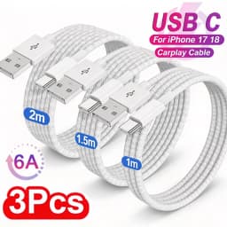 1-3Pcs Type C Cable for iPhone 15 16 17 18 Pro Max for iPad USB C To Type-C Charger Cord PD Quick Charging High-speed Data Line