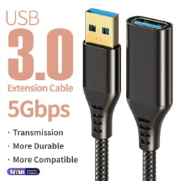 USB 3.0 Extension Cable Male-to-Female Data Transfer Cable for Fast Charging And Sync Compatible with USB Keyboard Mouse HDD