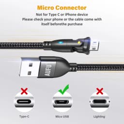 AUFU 3A Micro USB Cable Fast Charging for Samsung Xiaomi Huawei Realme OPPO Android Mobile Phone USB Data Wire Cord 0.5/1/2/3M