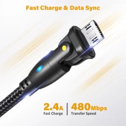 AUFU 3A Micro USB Cable Fast Charging for Samsung Xiaomi Huawei Realme OPPO Android Mobile Phone USB Data Wire Cord 0.5/1/2/3M