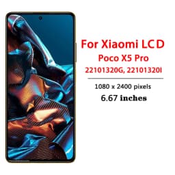 6.67" AMOLED for Xiaomi Poco X5 Pro LCD 22101320G, 22101320I Display Screen Digitizer Assembly For Poco X5 Pro LCD Frame