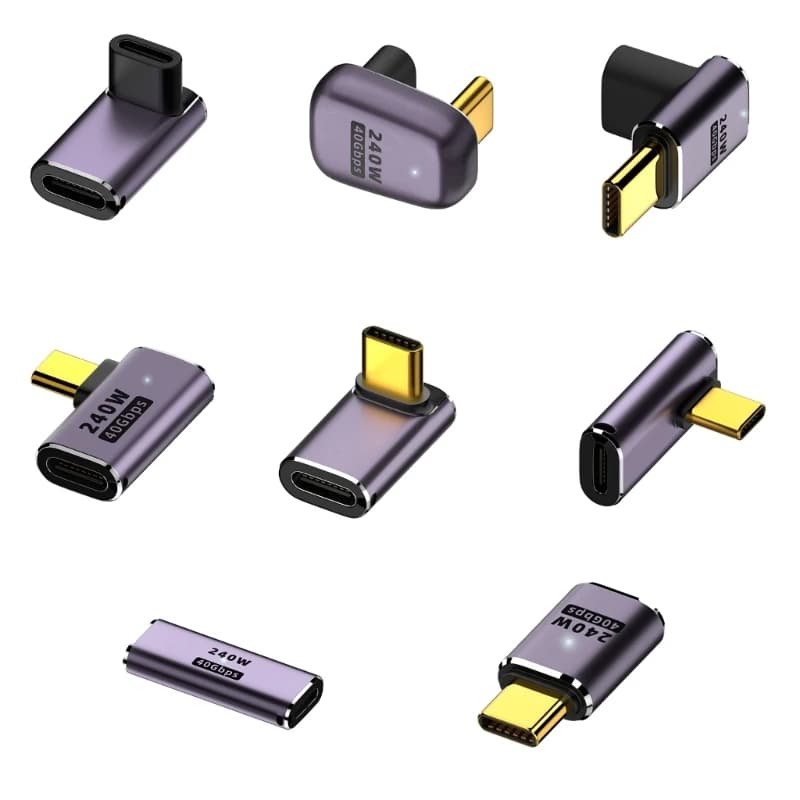 100W Metal USB 4.0 Type C Adapter Type C Female to Type C Male OTG 40Gbps Fast Data Transfer Tablet USB-C Charging Converter