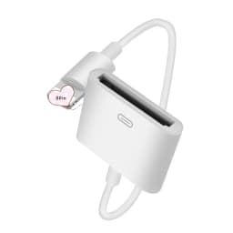 New Docking 30pin Female to 8pin Data Charge Cable Dock 30P Black & White 18cm