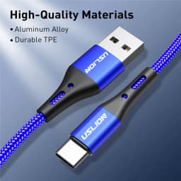 USLION Type C USB Cable For Samsung S21 S20 Xiaomi POCO Mobile Phone Type-C Fast Charging Wire Cord Micro USB Charger Cables 3m