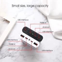 4x18650 DIY Power Bank Box 15000mAh Super Fast Charging Box with Digtal Display for for Samsung for iPhone