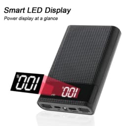 4x18650 DIY Power Bank Box 15000mAh Super Fast Charging Box with Digtal Display for for Samsung for iPhone