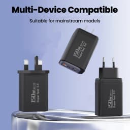 150W Fast Charging 3 Ports Mobile Phone Charger QC3.0 USB Type C Chargers Dual PD USB Wall Adapter EU/US Plug for iPhone Samsung