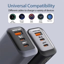 150W Fast Charging 3 Ports Mobile Phone Charger QC3.0 USB Type C Chargers Dual PD USB Wall Adapter EU/US Plug for iPhone Samsung
