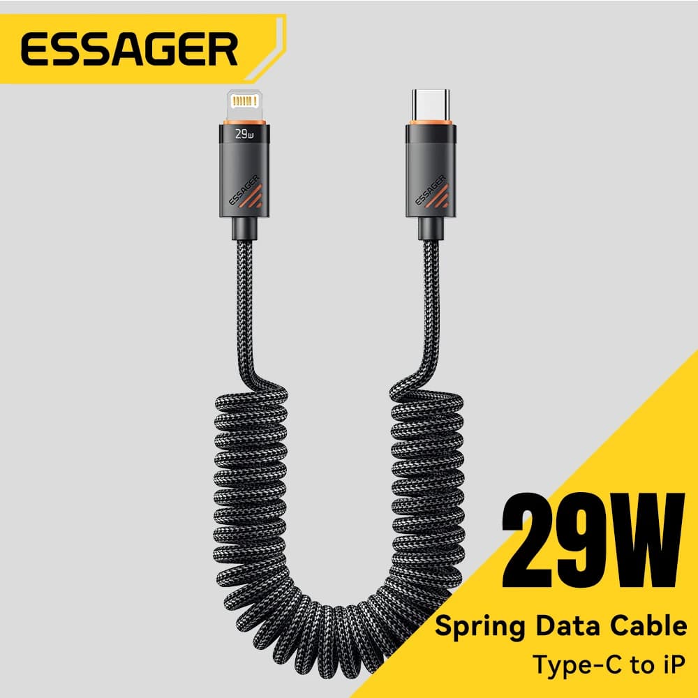 Essager PD 29W Type C To Lighting Fast Charger Cable For Apple iphone 14 13 12 11 Pro Max Plus XR Spring Charing Cable