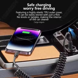 Spring Wire Elasticity USB A Charge Cable For Apple iPhone 27W Data Line 14 13 12 Pro XS Max Plus Fast Charging Phone Accessory