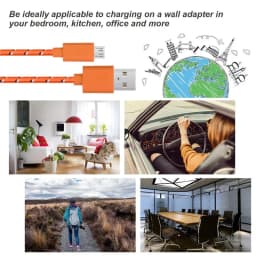 2.4A Micro USB Fast Charger Cable Nylon Braided Data Sync Cord 0.5M 1M 2M 3M Lengths for Samsung Huawei Xiaomi