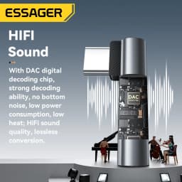 Essager Audio Adapter Type-C to 3.5mm for iPhone 16 15 Huawei Lightning to 3.5mm Elbow Audio Converter for Tablet Laptop iPhone