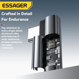 Essager Audio Adapter Type-C to 3.5mm for iPhone 16 15 Huawei Lightning to 3.5mm Elbow Audio Converter for Tablet Laptop iPhone