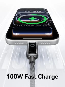 Joyroom 100W USB C Cable Automatic Power Off Fast Charge Type C Cable For iPhone 17 16 15 Pro Max  Xiaomi Sumsang S-A55